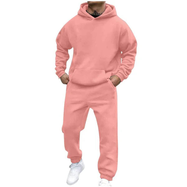 Casual Loose Fleece Long-sleeved Hoodie Sweatpants Set