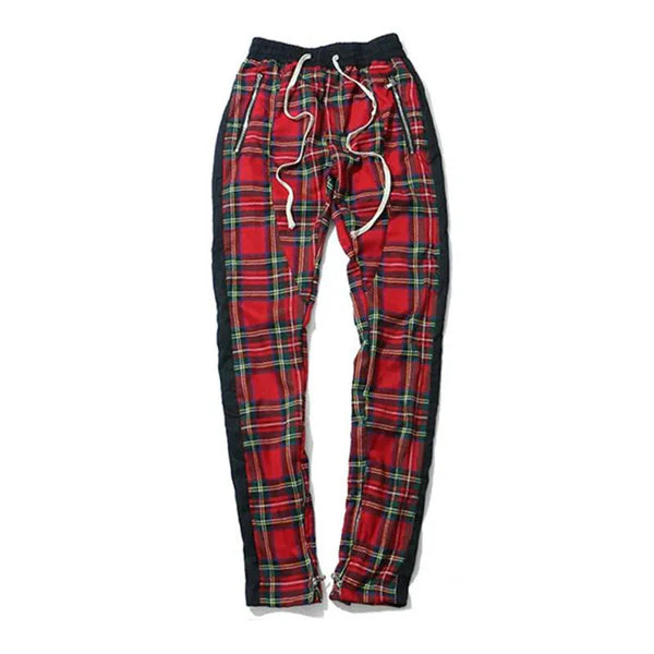 Fashion Scottish Checked Slim Elastic Waist Casual Pants