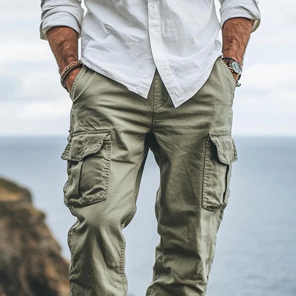 Solid Color Multi-pocket Cargo Pants