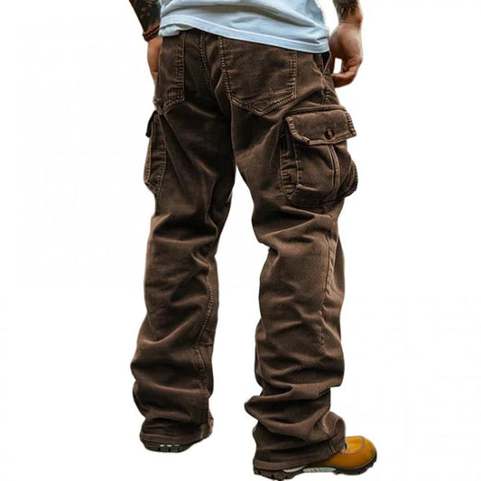 Vintage Corduroy Loose Multi-Pocket Work Pants