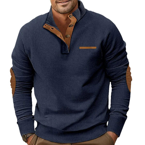 Men's Color Block Stand Collar Long Sleeve Sweatshirt