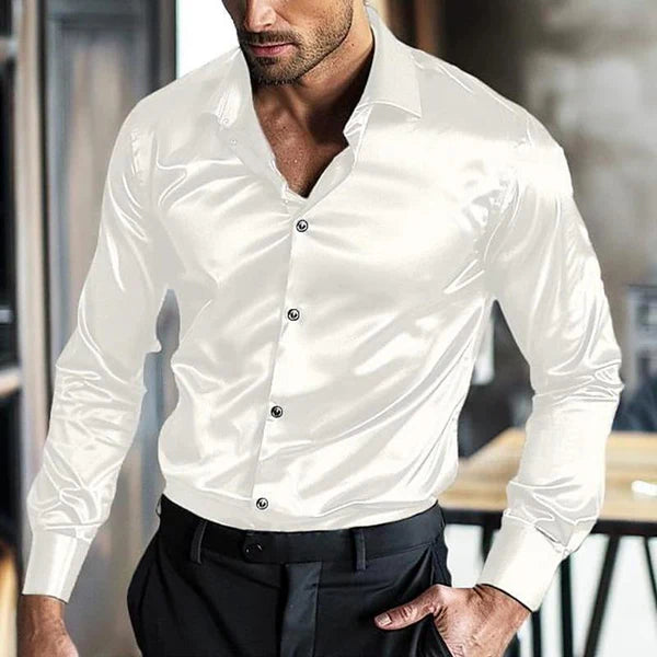 Silk Lapel Long Sleeve No-iron Anti-wrinkle Shirt