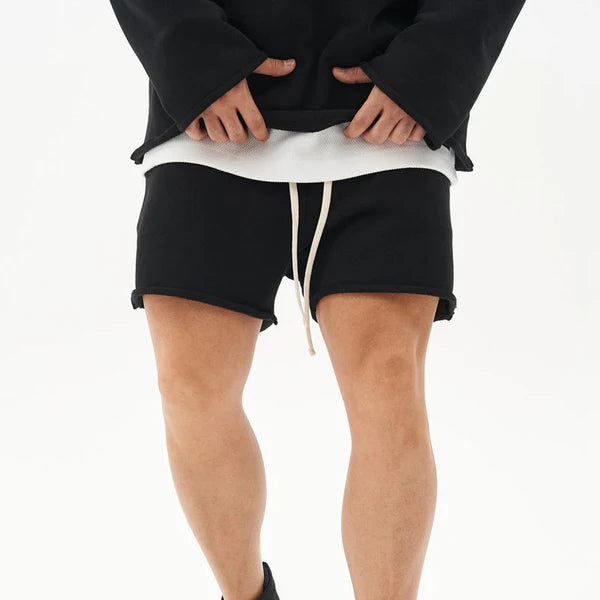 Washed Raw Edge Loose Fit Shorts