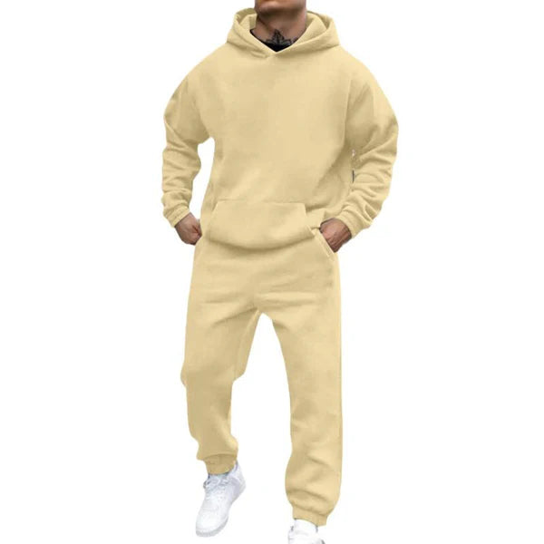 Casual Loose Fleece Long-sleeved Hoodie Sweatpants Set