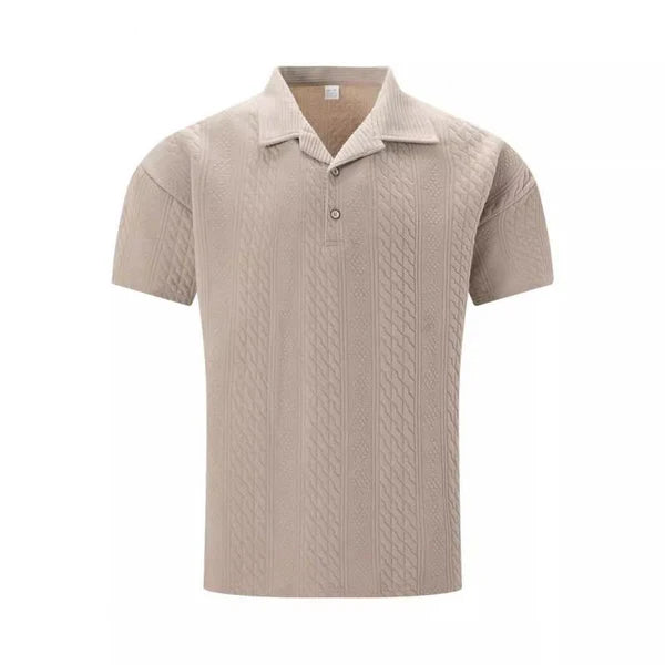 Jacquard Texture Short-Sleeved Polo Shirt