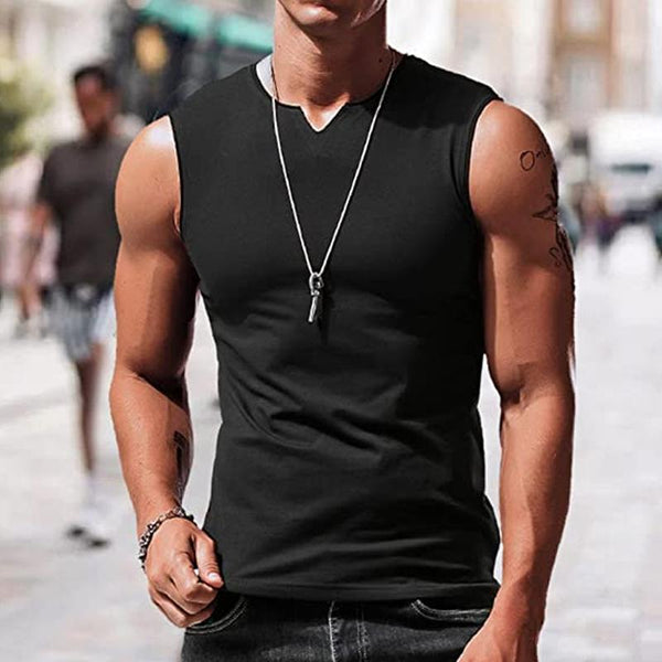 men's-solid-v-neck-tank-top