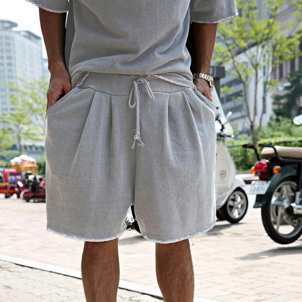 Fashion Loose Father's Day Print Short Sleeve T-Shirt and Shorts Set