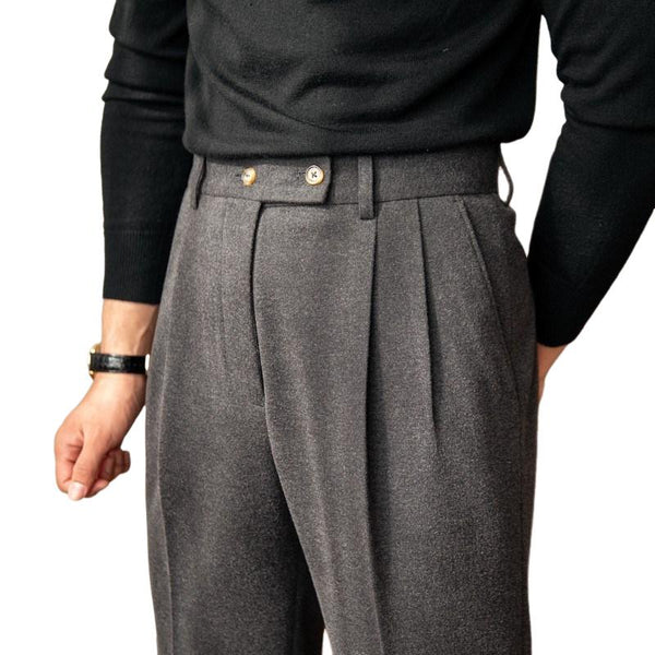 Casual Business Woolen Straight Naples Suit Pants