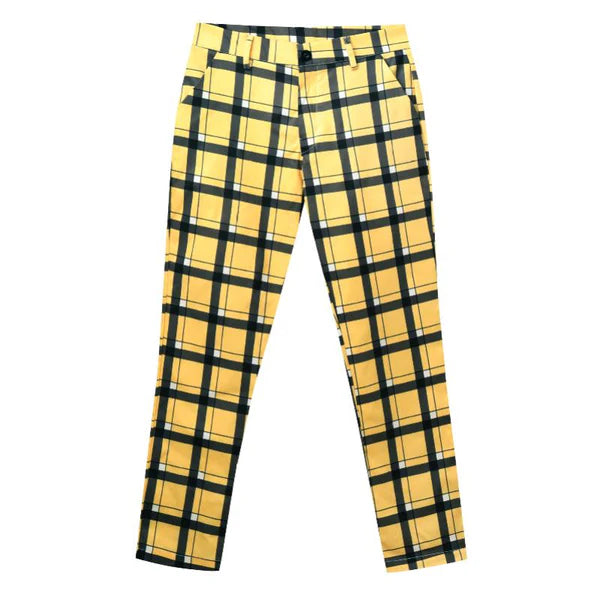 Casual Plaid Printed Suit Pants