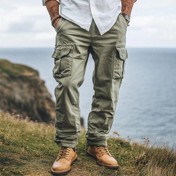 Solid Color Multi-pocket Cargo Pants