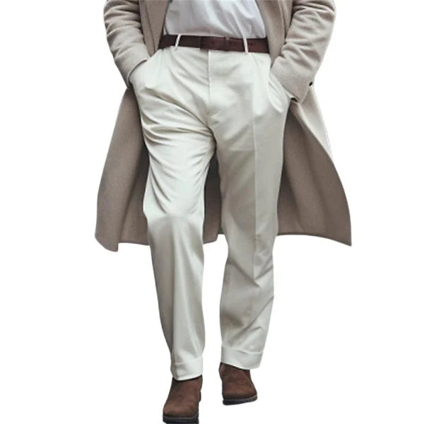 Solid Color Pocket Business Casual Suit Pants