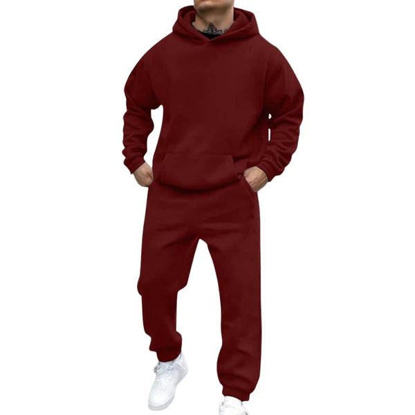 Casual Loose Fleece Long-sleeved Hoodie Sweatpants Set