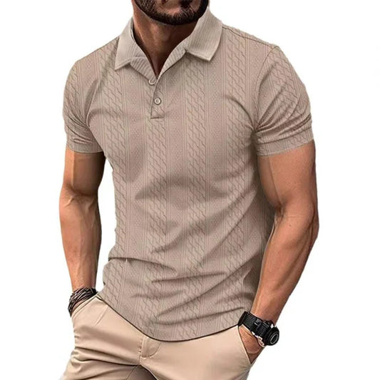 Jacquard Texture Short-Sleeved Polo Shirt