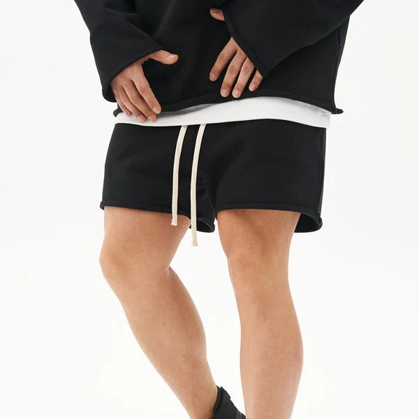 Washed Raw Edge Loose Fit Shorts