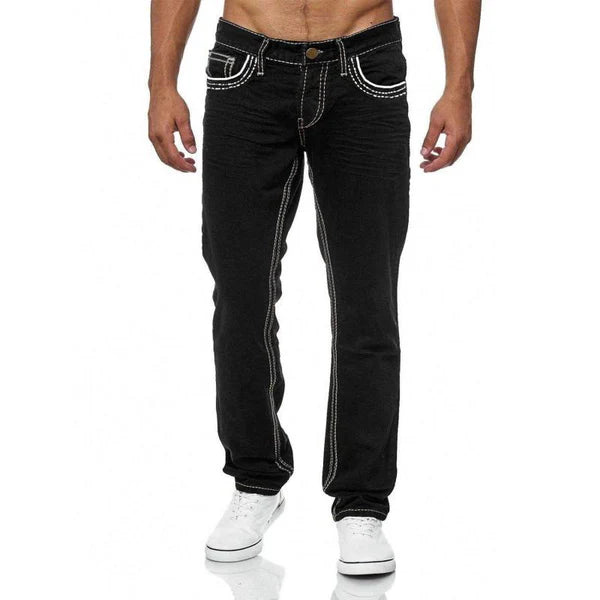 Fashion Distressed Slim Double Stitching Casual Jeans