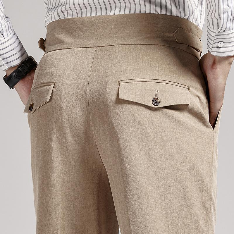 Neapolitan High Waist Slim-Fit Cropped Business Pants