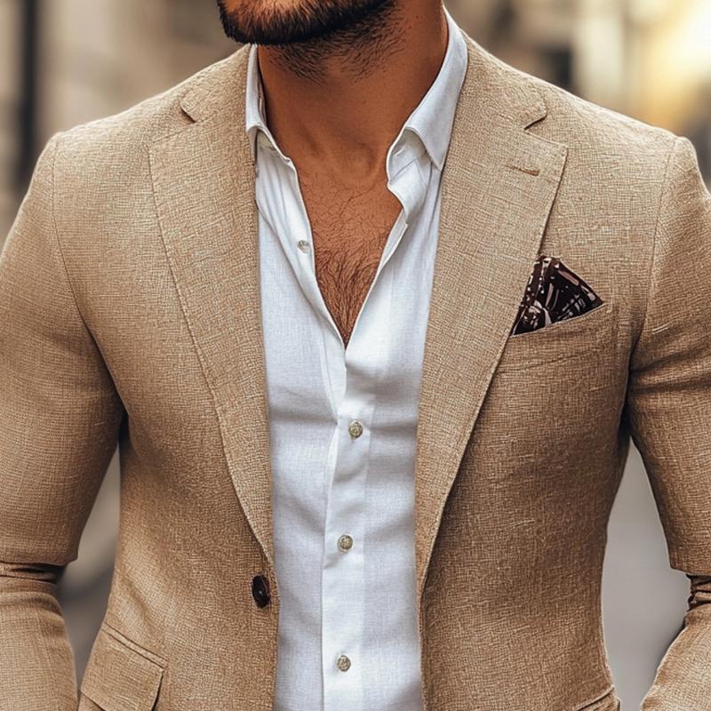 Fashion Notch Lapel Two Buttons Casual Blazer