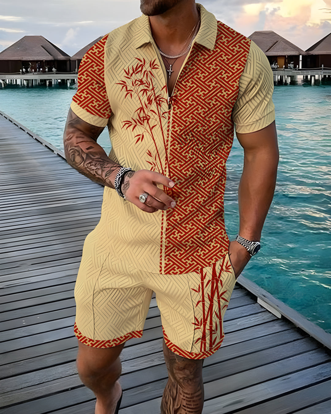 Ancients Polo Shirt And Shorts Co-Ord - DUVAL