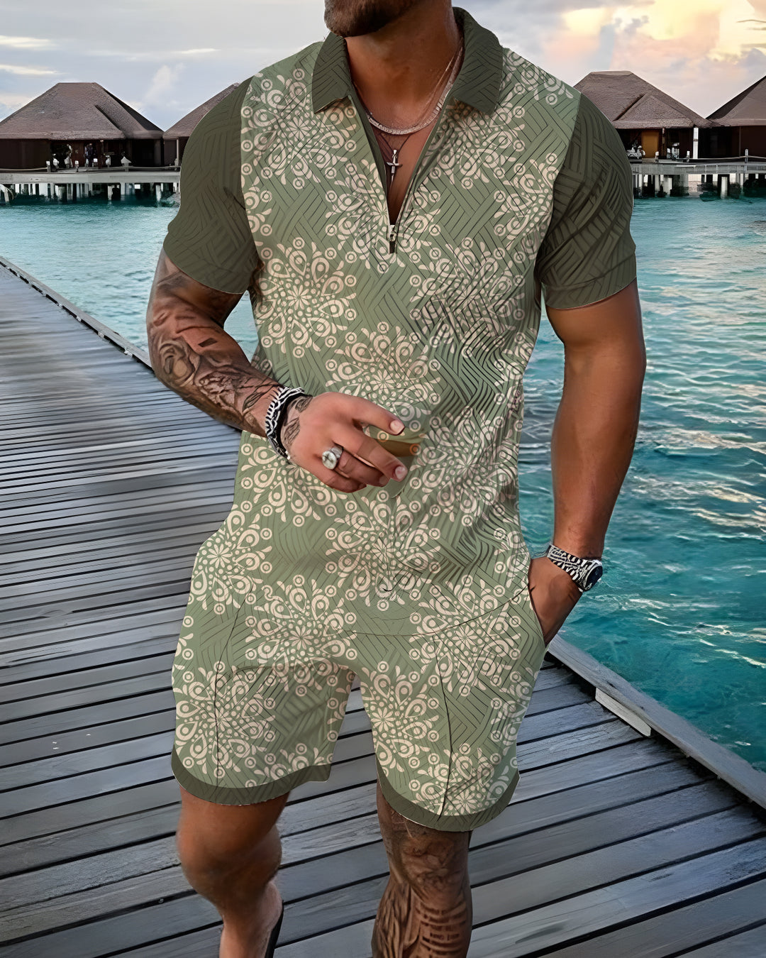 Greezy Polo Shirt And Shorts Co-Ord - DUVAL