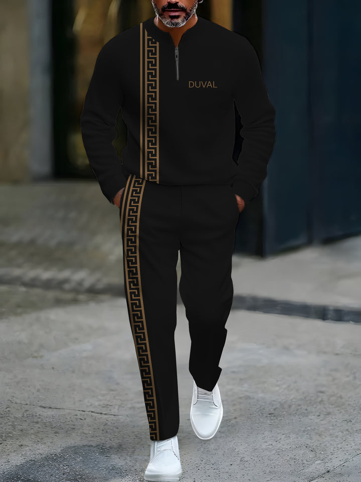 Long Sleeve Zipper Two-piece Set - DUVAL