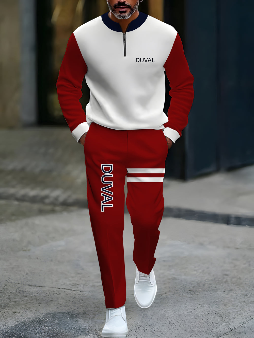 Long Sleeve Zipper Two-piece Set - DUVAL
