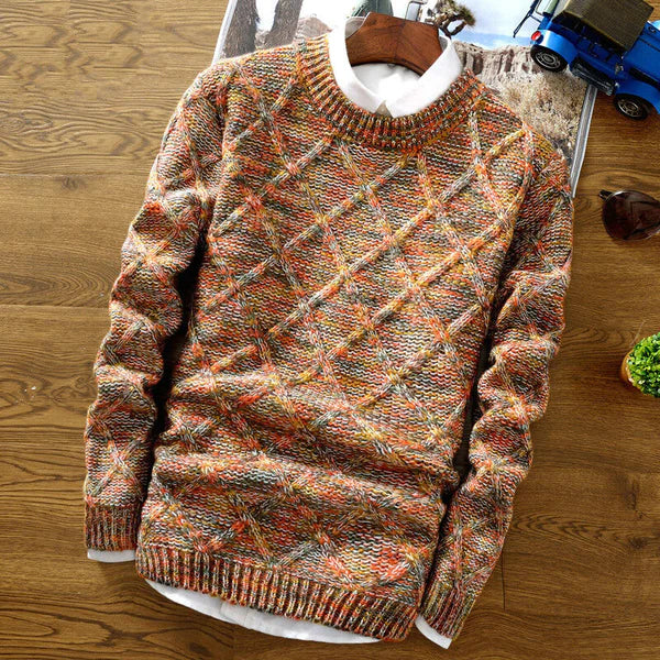 Round Neck Coloring Knit Sweater