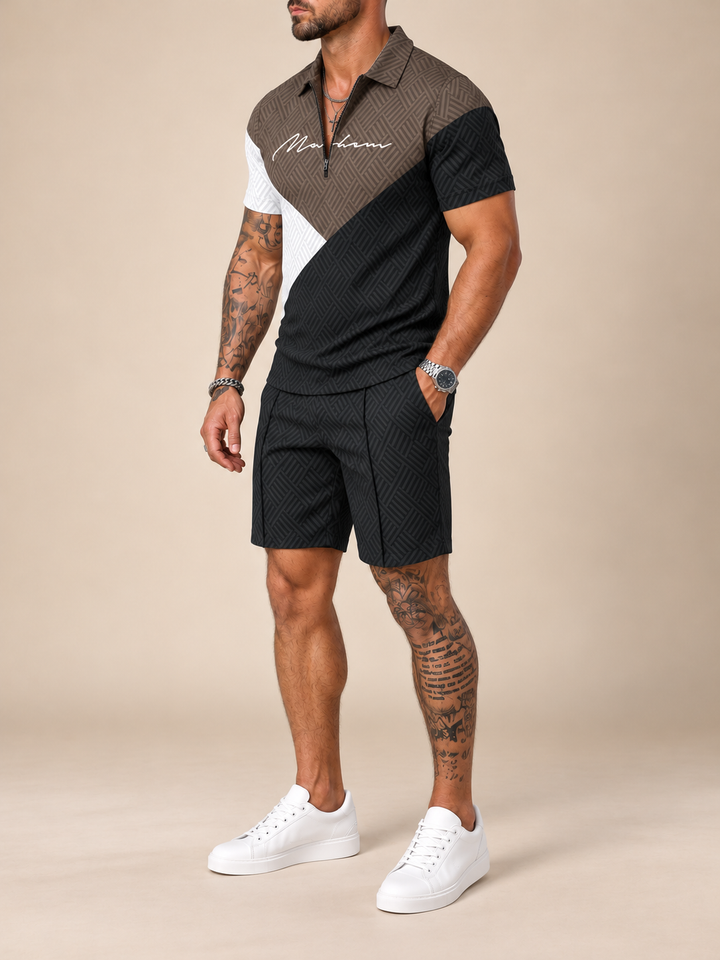 Vanguard Polo Shirt And Shorts Co-Ord – three-quarter view