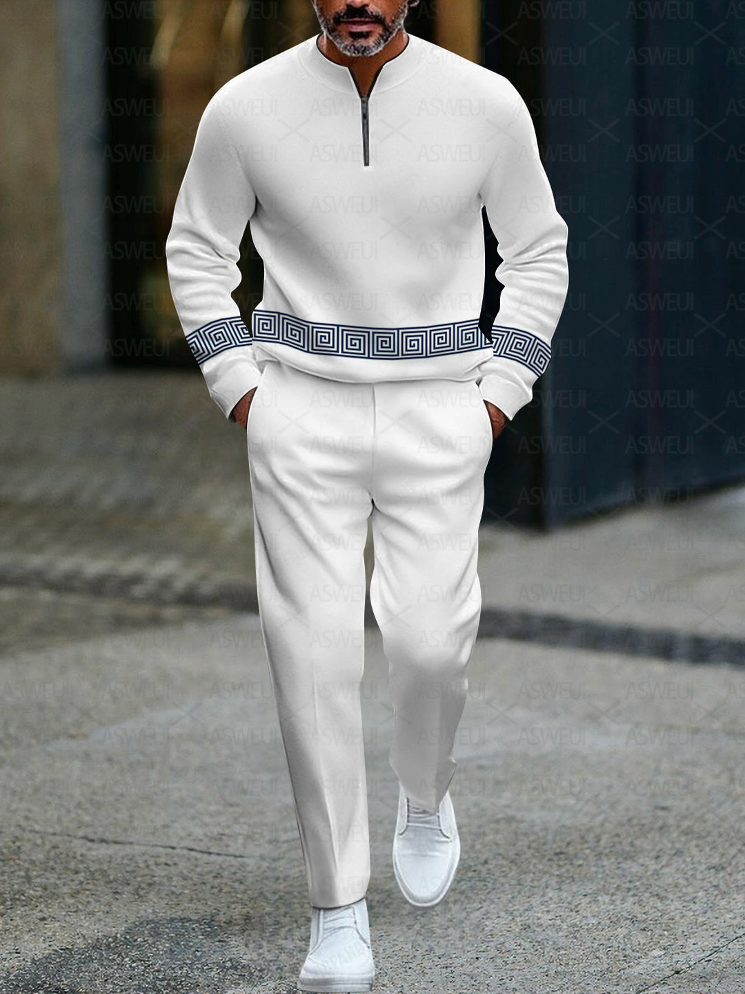 Long Sleeve Zipper Two-piece Set - DUVAL