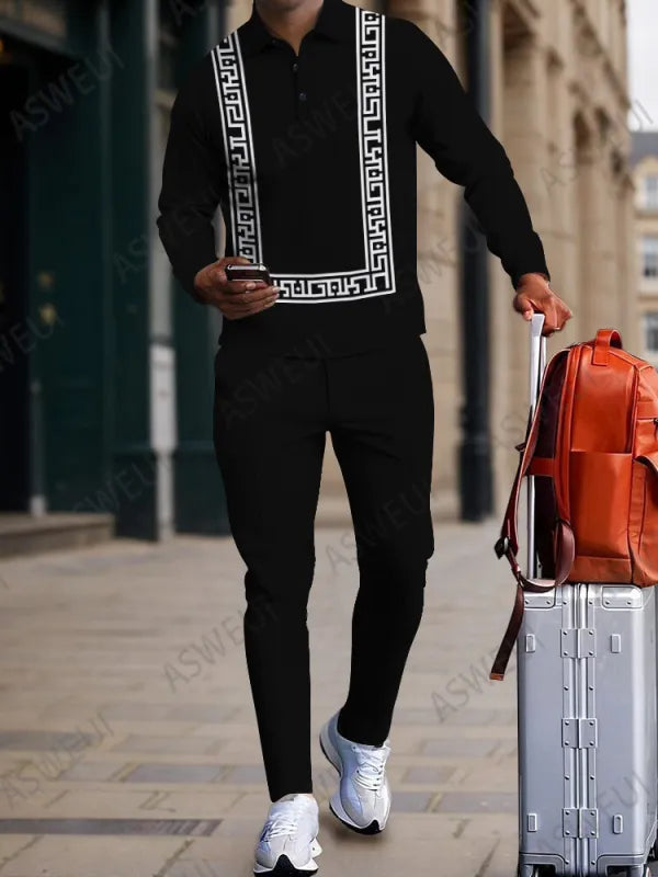 Long Sleeve Zipper Two-piece Set - DUVAL