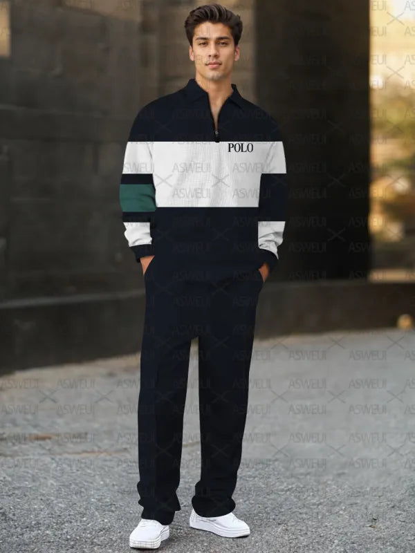 Long Sleeve Zipper Two-piece Set - DUVAL