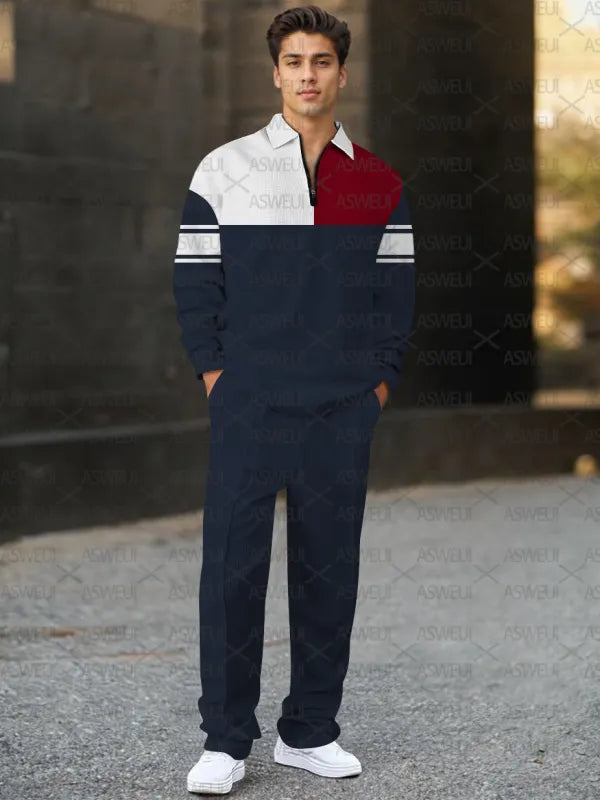 Long Sleeve Zipper Two-piece Set - DUVAL