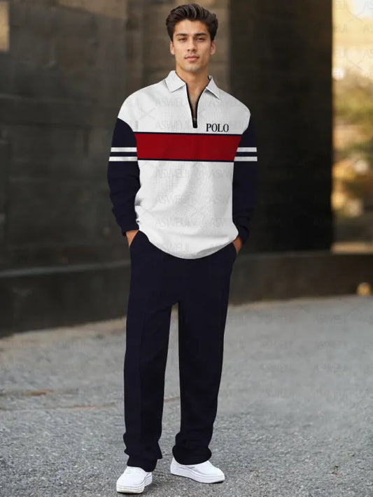 Long Sleeve Zipper Two-piece Set