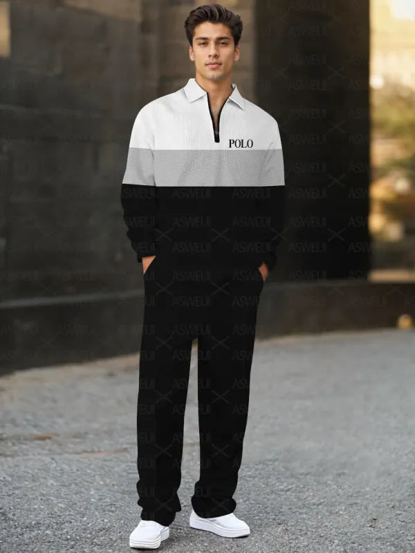Long Sleeve Zipper Two-piece Set - DUVAL