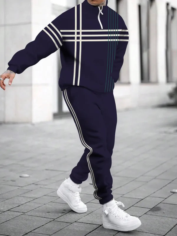 Long Sleeve Zipper Two-piece Set - DUVAL