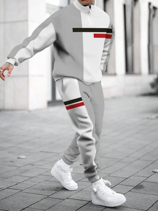 Relaxed Zipper Long Sleeve Two Piece Set