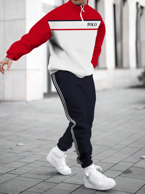 Long Sleeve Zipper Two-piece Set - DUVAL
