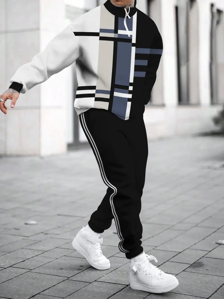 Relaxed Zipper Long Sleeve Two Piece Set - DUVAL