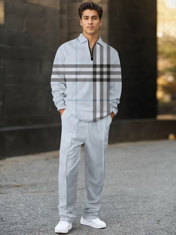 Long Sleeve Zipper Two-piece Set - DUVAL