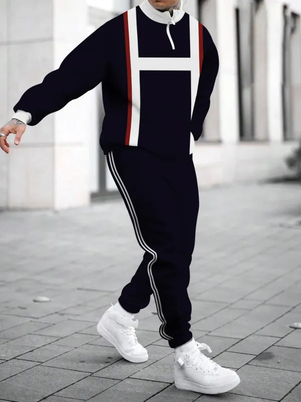 Long Sleeve Zipper Two-piece Set - DUVAL