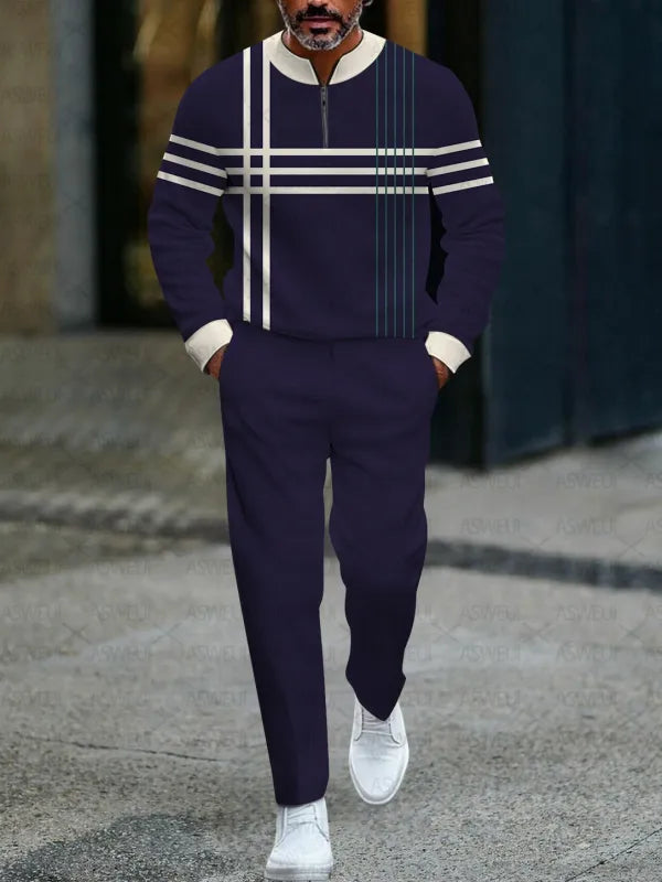 Long Sleeve Zipper Two-piece Set - DUVAL