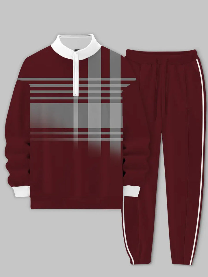 Relaxed Zipper Long Sleeve Two Piece Set - DUVAL