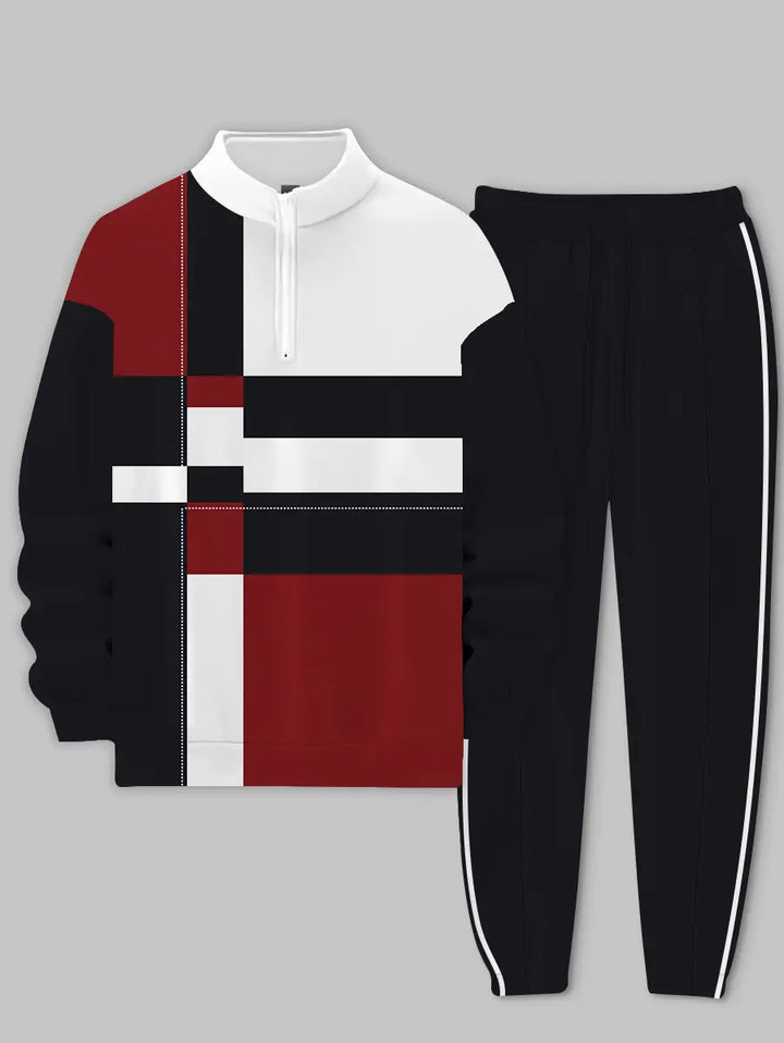 Relaxed Zipper Long Sleeve Two Piece Set - DUVAL