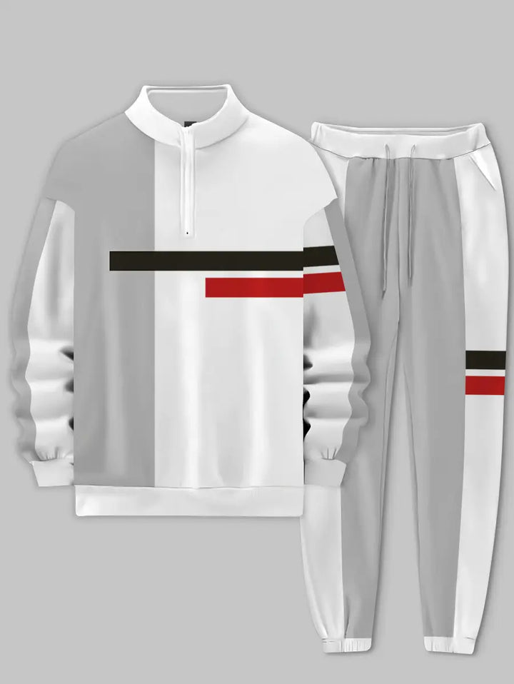 Relaxed Zipper Long Sleeve Two Piece Set - DUVAL