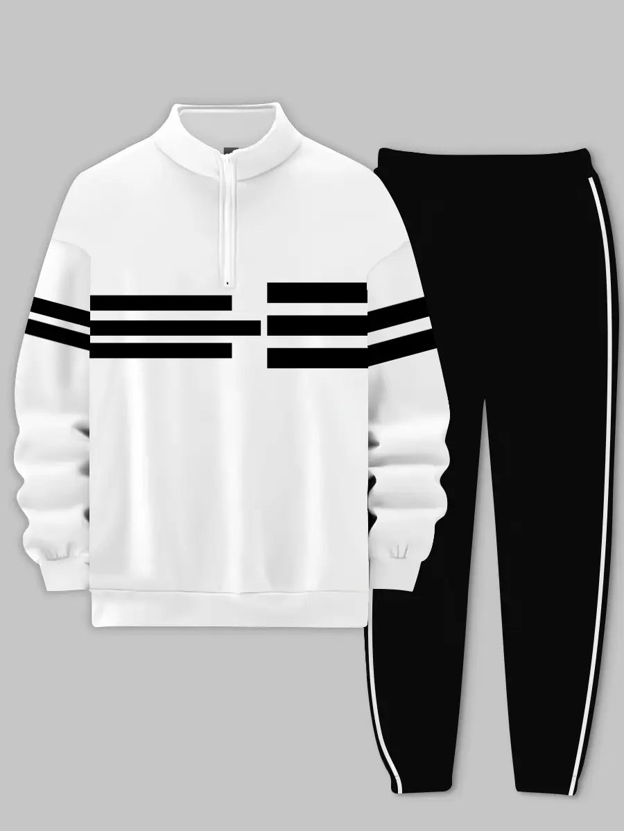 Relaxed Zipper Long Sleeve Two Piece Set - DUVAL