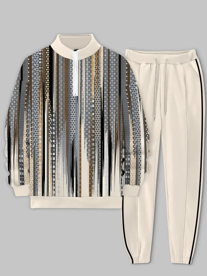 Relaxed Zipper Long Sleeve Two Piece Set - DUVAL