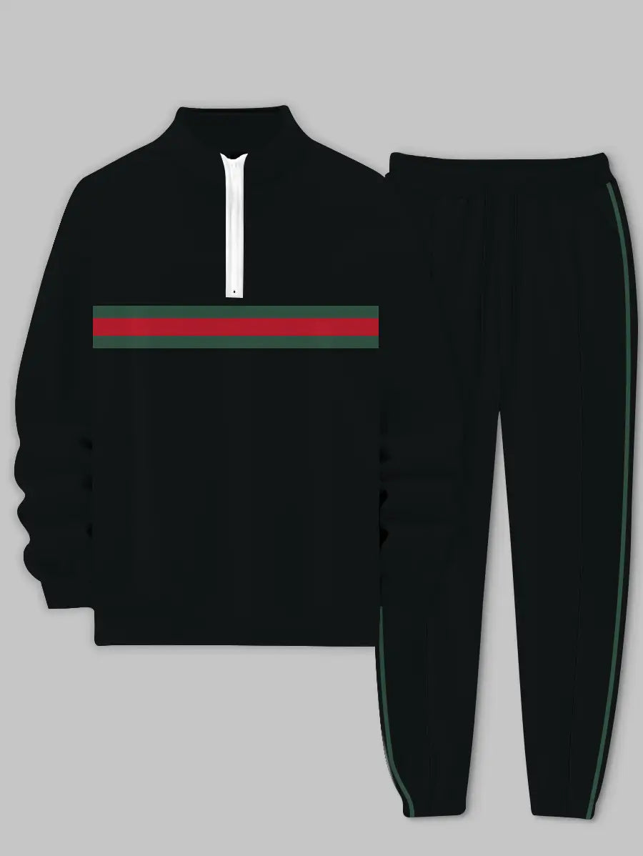 Relaxed Zipper Long Sleeve Two Piece Set - DUVAL