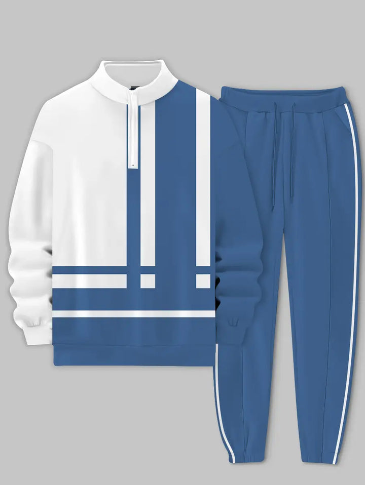 Relaxed Zipper Long Sleeve Two Piece Set - DUVAL