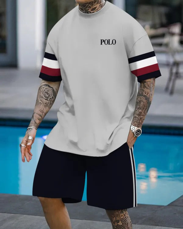 Short Sleeve Casual Two-piece Set - DUVAL