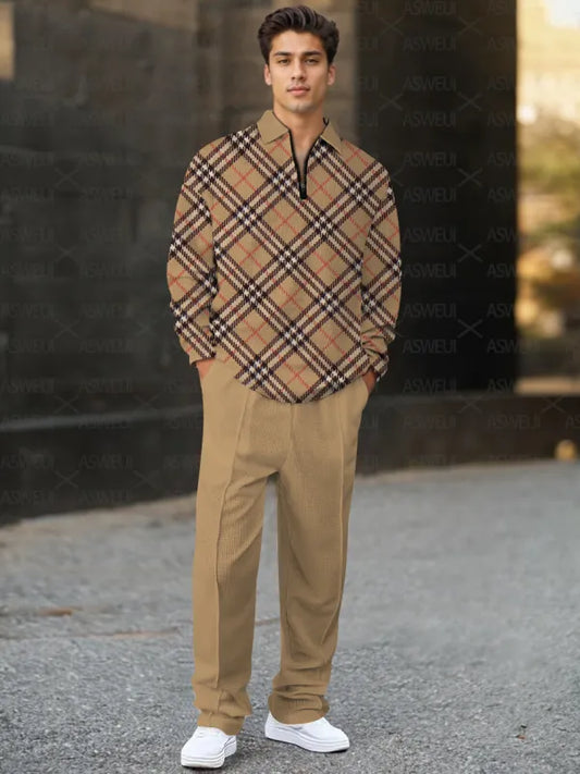 Long Sleeve Zipper Two-piece Set