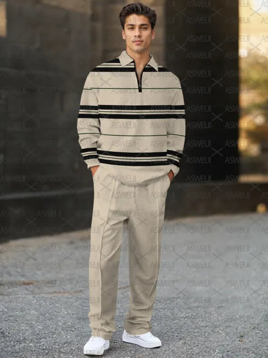 Long Sleeve Zipper Two-piece Set